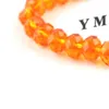 Orange Color 8mm Faceted Crystal Beaded Bracelet For Women Simple Style Stretchy Bracelets 20pcs lot Whole291Q