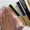 Decoratieve Beeldjes 5,12 Inch Mini Xuan Papier Draagbare Pocker Fan Zwart Rood Wit Goud Chinese Hand Held Fans Vrouwen Bamboe Vouwen