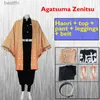 Costume a tema Agatsuma Zenitsu Cosplay Come Demon Slayer Halloween Anime Cosplay Cartoon Kimetsu No Yaiba Come per bambini per adulti Giftsl231007