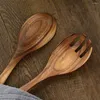 Spoons Cooking Accessories Dinner Kitchen Tools Cutlery Salad Serving Tableware Large Wooden Spoon Fork