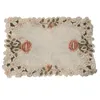 Tapis de Table brodés de fleurs, napperons anti-poussière pour aliments occidentaux, pour boisson, thé, café, mariage, cuisine de noël