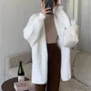 Casual Dresses French Style Autumn And Winter Sweater Women's Mid-Length Mink-like Wool Milk Huhu Knitted Cardigan Loose Design Solid Color