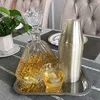 Disposable Cups Straws Retail 60X Golden Plastic Cup Water Powder 90OZ Juice Dessert Mousse Wedding Decoration