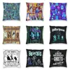 Kussen Halloween Happy Haunts Square Throw Case Home Decor Print Haunted Mansion Grim Grinning Ghost Cover voor auto