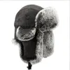 Berets Winter Russian Man Femme Wholeskin Natural Rex Fur Taps Luxury Real Sket Skin Capuie Capre de cuir Unisexe Bomber Hat