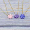 Pendant Necklaces 2Pcs Stainless Steel Gold Color Jewish Jewelry Star Of David Opal Necklace For Women Men 45cmextender217O