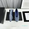 ballet flats Créateur de luxe femmes chaussures décontractées imprimer Denim ballerines en cuir véritable papillon noeud talons bas mocassins piste tenue femme pieds