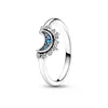 Cluster Rings 2023 925 Silver Ring Celestial Sun & Moon Set S925 DIY Women Original Fine Jewelry