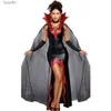 Tema Traje Halloween Cosplay Venha Vampiro Bruxa Vestido Mulheres Patente Couro Prom Magic Fe Demon Role Playing Cloak Carnaval Vestido UpL231007