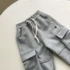 designer pants for girl boy Simple solid color design kids sweat pants Size 100-150 CM Embroidered logo decoration baby trousers Oct05