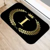 Carpets Black Golden Crown Printed Letter Bath Kitchen Entrance Door Mat Coral Velvet Carpet Indoor Floor Mats Anti-Slip Rug Home Decor 231006