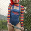 Womens Jumpsuits Rompers Gaono Halloween Costumes for Women Scary Nightmare Killer Doll Wanna Play Movie Character Chucky Doll Costume Bodysuit 231007