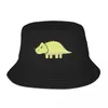 Berets Little Dino Triceratops Dinosaur Illustration Bucket Hats Panama Hat Children Bob Outdoor Fisherman Fishing Unisex Cap