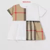 Designer Baby Mädchen Plaid Kleid Europäischen und Amerikanischen Stile Neue Kinder Mädchen Nette Puppe Kragen Kurzarm Kleider Mode O-ansatz A-310r