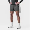 Herr shorts sommar snabb torkad snörning ut utomhus capris jogger gym multi funktionella träning byxor