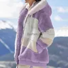 Kvinnors päls faux päls kvinnor varma plyschjackor faller vinter faux päls lapptäcke överdimensionerad blixtlås utkläder damer elegant lös fleece huva kappa jacka231007