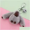 Porte-clés Longes Porte-clés Femmes Singe Animal Poupée Jouet Sac Pendentif Décoration Fluffy Fuzzy Accessoire Boucle Anneau Crochet Enfants Comme otnqd