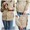 Kvinnors trenchrockar Hi-Fashion Women Double Layer Windbreaker Autumn Casual Slim Coat Fashion Plus Size 4XL Stand-Up Collar Ladies Jacket 231007