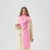 Scarves Niche Korean Version Designer Plush Soft Bow Wool Scarf Womens Winter Warmth Pink Thick Neck Bufandas Invierno Mujer 231007