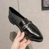 Slippers Luxury Small Leather Shoes Woman Flats Pointy Toe Oxford Ladies 2Way Footwear Chain Loafers Femme Big Size 4243 Sneaker 231006