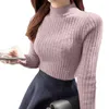 Women's Sweaters Sweater Shirt Sleeved Turtleneck Girl Warm Winter Slim Female Half Thick