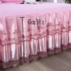 Saia de cama babados rosa saia de cama de renda coreana capa de colchão conjunto de cama elástica lençóis fronha Vários tamanhos disponíveis # sw 231007