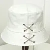Berets Unique Cotton Bucket Hat Cross Chain Fisherman Unisex Hip Hop Cap Gross Panama Outdoor Soild Color Sun For Women Men