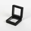 Fashion PE -fall visar fyrkantiga 3D -album Floating Frame Holder Black White Nail Coin Box Jewelry Show Fall för present F2678 Miase