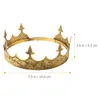 Bandanas Gookin dorosły koronny mężczyźni kobiety Halloween Costume Gold King Crowns żelazo elegancki nakrycie głowy