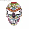 Party Masks Mexican Day of the Dead Ghost Skull Print Mask Rave Party Masquerade Cosplay Prop Accessory Halloween Party Cosplay Q231007