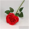 Dekorativa blommor kransar 6st konstgjorda rosen Silkduk Valentines Day Flower Home Decoration Drop Delivery Garden Festive Party Su Dhtux