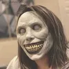 Theme Costume Smile Exorcism Halloween Ghost Mask Festival Bar Masquerade Haunted House horror mask role play smile white face white eye maskL231005