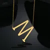 Оптовая продажа, персонализированное модное ожерелье с буквами A-Z, алфавитное начальное ожерелье из нержавеющей стали 18 карат с позолотой в стиле хип-хоп
