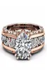 WholeGold Filled Luxury Jewelry 14KT WhiteRose Gold Round Cut Big Multi Color Topaz CZ Diamond Pave Party Women Wedding Band3704621