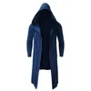 Mäns trenchrockar 2023 Autumn/Winter Coat Cardigan Cloak Solid Hooded Long Retro Overrocks For Men With Hood