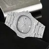 Moda mrożona zegarek Men Diamentowe stalowe hopowe zegarki męskie