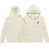 Sweat-shirts pour hommes Designer Mens Hoodies Com Des Garcons Sweatshirt Mockneck Cdg joue Big Heart Sweat à capuche Full Zip Up Beige Marque Taille a