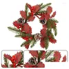 Decorative Flowers Wreaths Christmas Home Decor Front Door Winter Wreath With Pine Cones Artificial Farmhouse Decorations For Drop Del Dh2Ah