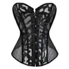 Corsetto in rete di pizzo taglie forti Bustier S-6XL Nero Bianco Ultra leggero Scava fuori rete per pesci Corsetto overbust senza volant2560