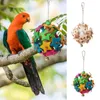 Outros suprimentos de pássaros mastigando brinquedo papagaio mordida madeira forrageamento brinquedos gaiola de madeira acessórios para conures médios cockatiels