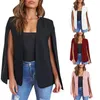 Damespakken Dames Cape Blazerjack Los chic Lente Herfst Mode Casual Elegant Zakelijk Kantoor Werkkleding Zwart Wit Roze Wijnrood