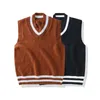 Herrenpullover Herren Strickpullover Weste Ins Pullover Weste Koreanische Modekleidung 231007