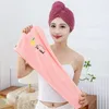 Serviette 1pc mignon cheveux secs femmes microfibre doux bonnet de douche tête enveloppement absorbant rapide dames serviettes Kawaii