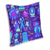 Kussen Halloween Happy Haunts Square Throw Case Home Decor Print Haunted Mansion Grim Grinning Ghost Cover voor auto