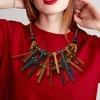 Choker Wooden Beaded Necklace African For Women Lady Vacation