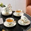 2023 New Style Light Luxury Bone Porcelain Exquisite Coffee Cup and Saucer Set Afternoon Tea Set Coffee Cup Set