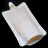 8 12cm 100ml 100Pcs Lot White Empty Doypack Spout Pack Bag Drinking Storage Stand Up Spout PE Plastic Pouch Jelly Juice Pocket2691