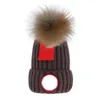 Bonnet Gift kapelusz dzianinowa czapka projektant Winter Woolen Cap Hat Men Men Chunky Knit Grube Faux Furt