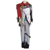 Genshin Impact Tartaglia Cosplay Costume Komplett peruk Childe full set örhängen Halloween kostym för Mencosplay