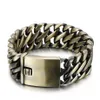 Stora modemän Biker Whip Chain Bronze Armband Rostfritt stål Länk Bangle 23mm 8 66 tum Tung 147g vikt321f